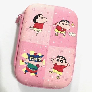 SHIN CHAN   กล่องเก็บสายชาร์จ กล่องใส่ PWB , HDD , หูฟัง , เอนกประสงค์, Size L ลาย  CHIN CHAN  4P  PINK  ชินจัง  BY PMYL