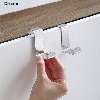 &lt;Dream&gt; 2pcs S-Shape Cabinet Door Hook Stainless Steel Hanger Key Storage Hook Punch-Free Home Kitchen Bathroom Door Rear Organizer On Sale