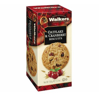 Walkers OatFlake &amp; Cranberry Biscuits วอลเกอร์ บิสกิตข้าวโอ๊ตและแครนเบอรี่ นำเข้าจากสก็อตแลนด์ ขนาด 150 กรัม