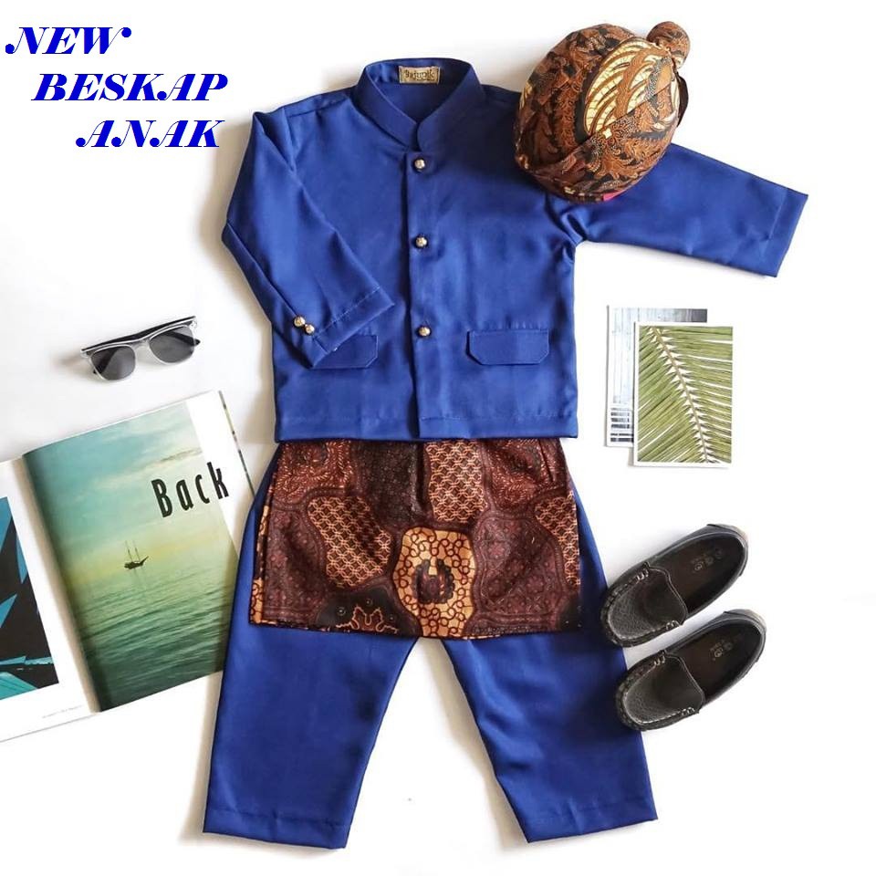 BAJUNIK_PRODUSEN BASOFI CHILDRENS TRADITIONAL CLOTHES/JAVA TITIONAL CLOTHES/PHOTOS/NAVY ผ้าเด็ก ไซส์