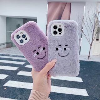 เคสโทรศัพท์มือถือซิลิโคน TPU ขนนิ่ม ลายการ์ตูนหน้ายิ้มน่ารัก สําหรับ iPhone 14 13 12 11 Pro Max 12Pro 13Pro 14Pro 14Plus 13ProMax 14ProMax 7 8 Plus X XR XS Max