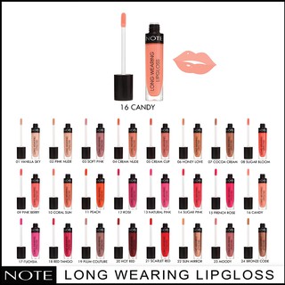 NOTE COSMETICS LONG WEARING LIPGLOSS 16 CANDY