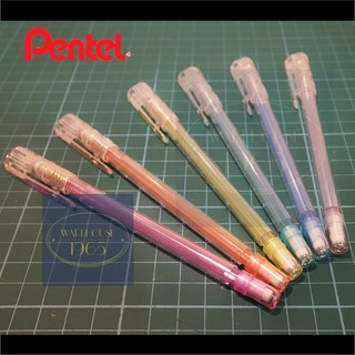 Pentel Caplet 0.5 mm ดินสอกด A105 ด้ามใสกิ๊ก แบบมีปลอก - Pentel Caplet Crystal-liked Mechanical Pencil with Eraser