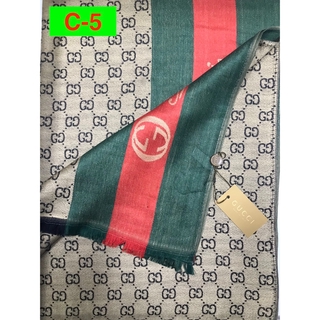 ผ้าพันคอผ้าคลุมไหล่คลาสสิกGUCCI สีน้ำตาลอ่อน(C-5)