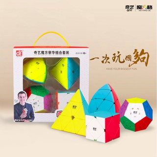 Qiyi ชุดลูกบาศก์เมจิกปริศนา 3x3 Megaminx 3x3 Pyraminx 3x3 Skewb Mastermorphix 3x3 Zongzi