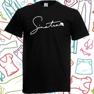 คอลูกเรือเสื้อยืดคอกลมขายดี เสื้อยืด พิมพ์ลายสัญลักษณ์ Frank Sinatra คลาสสิก สีดํา สําหรับผู้ชาย S ถึง 3 MFknff30AAhnia5