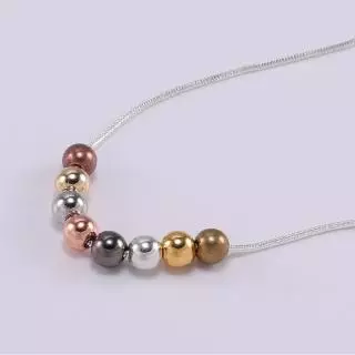 ลูกปัดทรงกลม 3 4 5 6 8 มม . สีทองเงินสําหรับทําเครื่องประดับ Diy