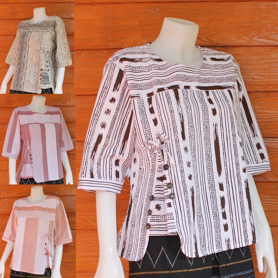 เสื้อพื้นเมืองแต่กระดุมกระลามีเชือกผูกบัวแต่งด้านข้าง - รูปที่ 3