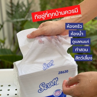 กระดาษเช็ดมือ Scott M-Fold 24x19.5 cm 4,000 แผ่น/ลัง -28620