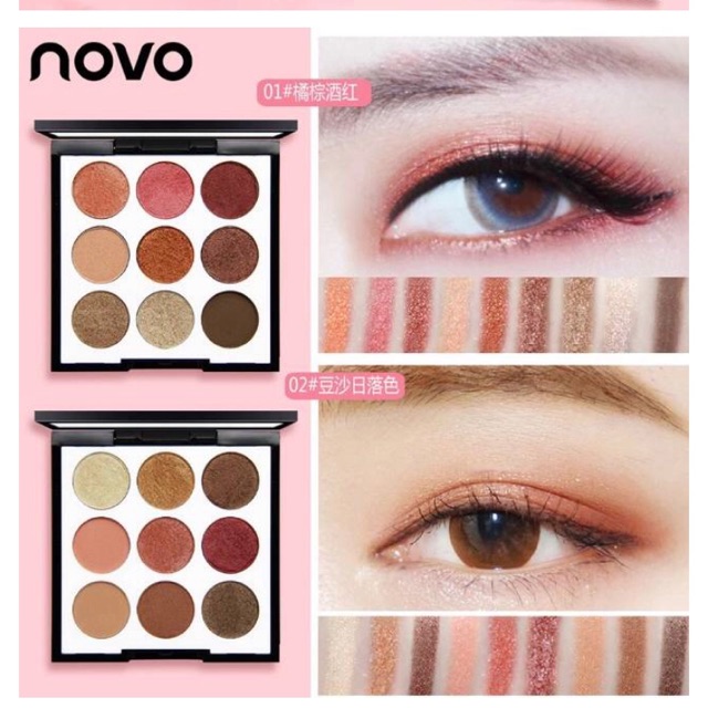 (พร้อมส่ง/ของแท้) Novo Smooth Eyeshadow Palette 9 Color อายแชโดว์ พาเลททาตา