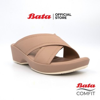 Bata COMFIT รองเท้าเพื่อสุขภาพ Comfortwithstyle  รองเท้าส้นตึก รองเท้าแบบสวม สูง 1.5 นิ้ว สำหรับผู้หญิง สีชมพูกะปิ รหัส 6615703