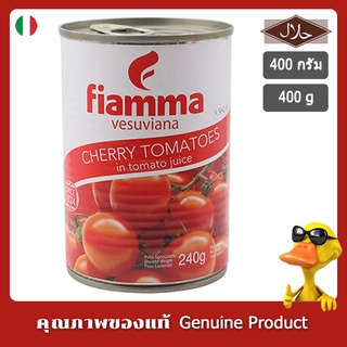 ไฟมมาวีสุเวียนามะเขือเทศเชอร์รี่ในน้ำมะเขือเทศ 400กรัม - Fiamma Vesuviana Cherry Tomatoes in Tomato Juice 400g.