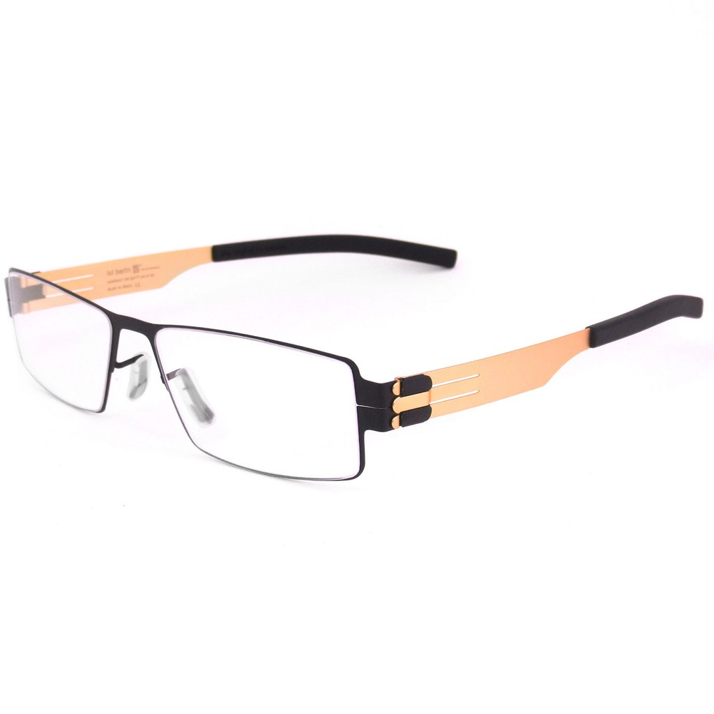 แว่นตา รุ่น IC BERLIN 863424 สีดำขาทอง กรอบแว่นตา Eyeglass frame สำหรับตัดเลนส์ วัสดุ สแตนเลสสตีล รับตัดเลนส์แว่นสายตา