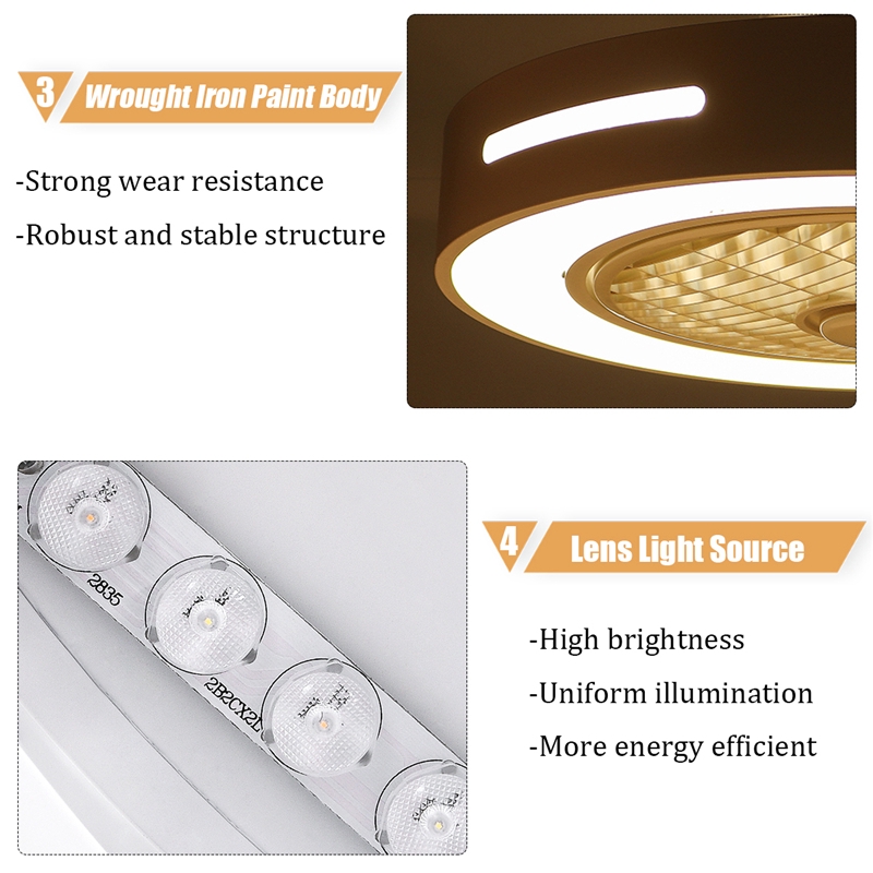 พัดลมติดเพดาน มีไฟ Led 3 สี พร้อมรีโมทคอนโทรล กำลังไฟ 185-250 โวลต์ - รูปที่ 4