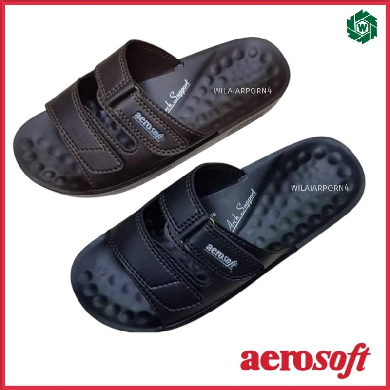 aerosoft 4099 รองเท้าแตะแบบสวม ไซส์ 38-43 สีดำ / สีน้ำตาล. ลม