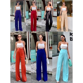 🧧🧧Alexa high-waist pants  กางเกงขายาวทรงขากระบอกใหญ่