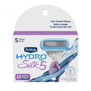 Schick Hydro Silk Moisturizing Razor Blade Refills for Women with Shower Hanger, 4 Count