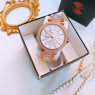 👑ผ่อน0%~แท้100%👑 MK6760 Parker Rose Gold Stainless Steel Watch With Glitz นาฬิกาข้อมือ MK