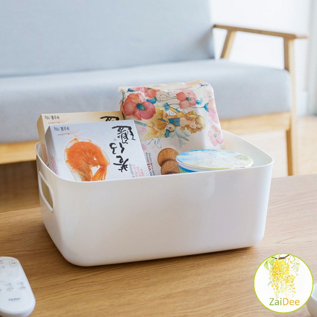 กล่องพลาสติก ""สไตล์ยุโรป"" ตะกร้าเก็บของพลาส กล่องขนาดเล็ก ตะกร้าใส่ของใช้ Storage Box