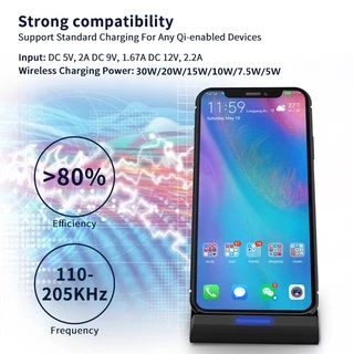 แท่นชาร์จไร้สาย 30w Qi แบบชาร์จเร็ว สําหรับ iPhone Samsung