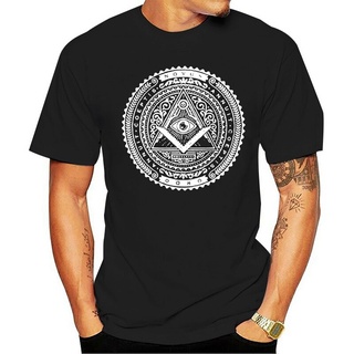 เสื้อยืดสีขาวเสื้อยืดแขนสั้น พิมพ์ลาย Masonic, Illuminati Silver Coin Novus Ordo Ask-1 สําหรับเด็กวัยกลางคนS-4XL