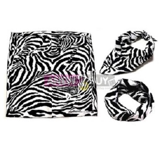 ผ้าลายม้าลาย ใช้โพกหัวหรือพันคอ (Bandana Zebra Scarf Headband)