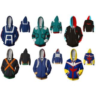 แฟชั่น Unisex 3D My Hero Academia Hoody Anime พิมพ์แฟชั่นเสื้อกันหนาวหมวก