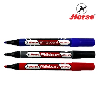 HORSE ตราม้า ปากกาไวท์บอร์ด H-22 แบบหัวกลม - หลายสี (บรรจุ12ด้าม/กล่อง) จำนวน 1 กล่อง