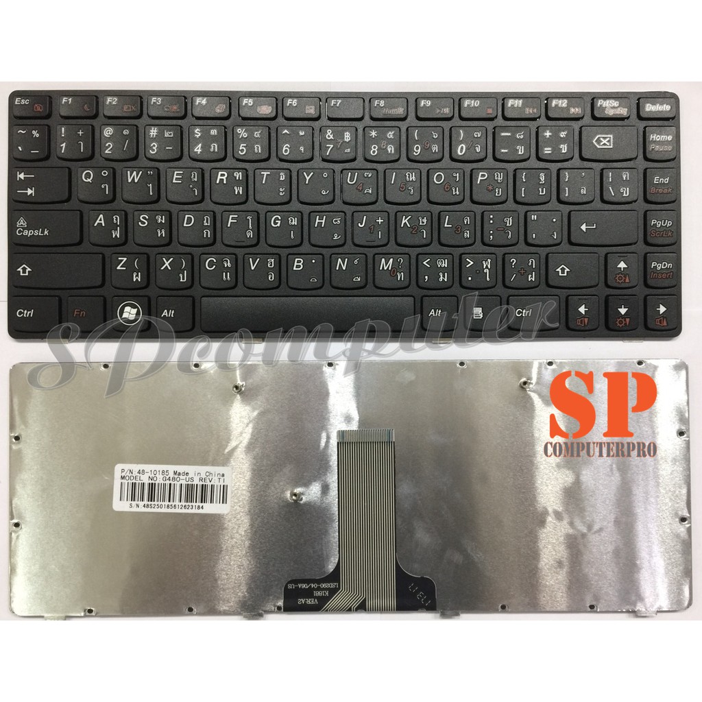 LENOVO คีย์บอร์ด LENOVO Ideapad G480 G485 Z380 Z480 Z485 ไทย-อังกฤษ
