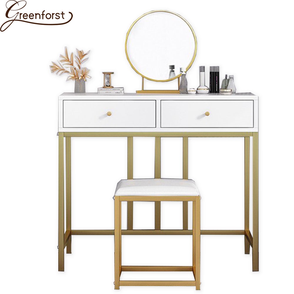 Greenforst โต๊ะแต่งหน้าสไตล์ยุโรป โต๊ะตกแต่งห้องนอน รุ่น G-2255