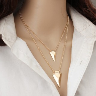 Fashion double geometry metal choker necklace exaggerated Clavicle necklace