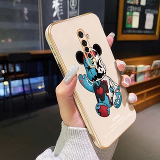 เคสซิลิโคนนิ่ม ขอบสี่เหลี่ยม ลายหมี สําหรับ OPPO Reno 2 Reno2 F