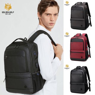 NEW!พร้อมส้ง! Golden Wolf (GB00402) กระเป๋าเป้สะพายหลัง waterproof laptop backpack 30L กระเป๋าเป้ กันน้ำ พร้อมUSB