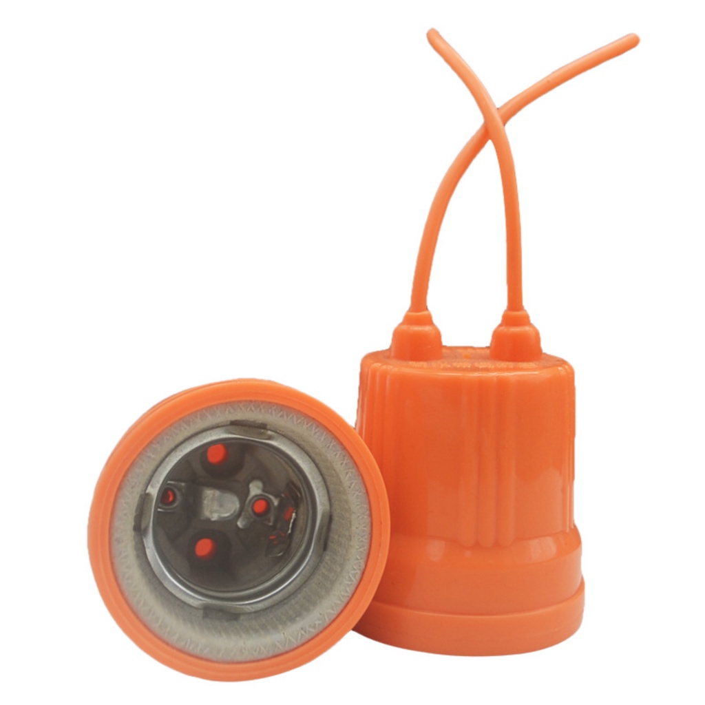 ขั้วหลอดกันน้ำ/ขั้วยางกันน้ำ/ขั้วหลอดไฟ E27 รุ่น JR-DT856 สีส้ม 250V 6A ขายปลีกส่ง ราคาถูก – โปรปัง