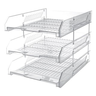 ถาดเอกสารพลาสติก สีขาวใส ออร์ก้า L-3/Clear White Plastic Document Tray ORCA L-3