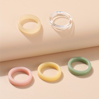 แหวนเซ็ตพาสเทล 5pcs Pastel Simple Ring