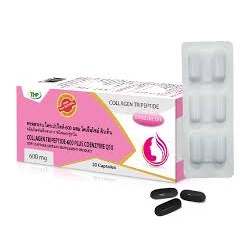 THP Collagen Tripeptide Plus CoenzymeQ10 คอลลาเจน ไตรเปปไทด์ ผสม โคเอ็นไซม์ คิวเท็น ขนาด 30 เม็ด