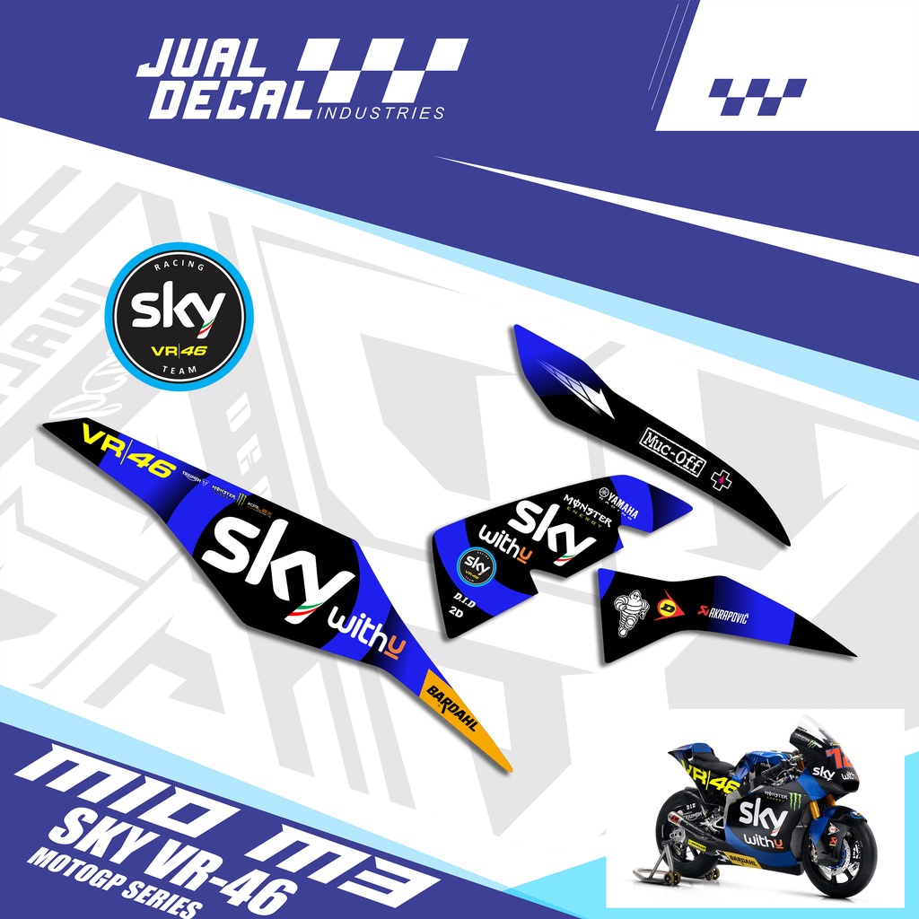Mio M3 125 SKY WITH-U MotoGP Livey Striping Yamaha Variations Motorcycle Trim Sticker Z 125 MOTOGP e