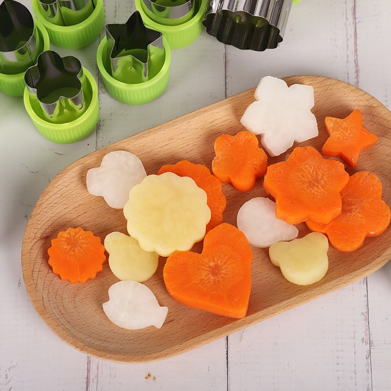 เช็ท 12 ชิ้น  ดอกไม้ ดาว หัวใจ สเตนเลส พิมพ์กดคุกกี้ พิมพ์ผักและผลไม้