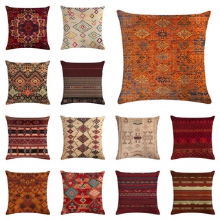 ปลอกหมอนอิง ผ้าลินิน ลาย Oriental Vitange Moroccan ขนาด 45x45 ซม. สําหรับตกแต่งบ้าน รถยนต์