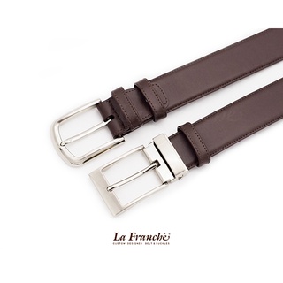 La Franche - Working Belt เข็มขัดหนังวัวแท้ Nappa สี Chocolate พร้อมหัวเข็มขัดนิกเกิ้ล #3W0052