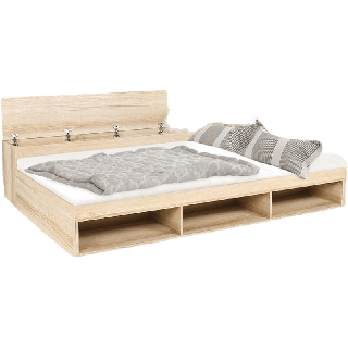 [กทม. 3-5 วัน ส่ง] Koncept furniture เตียงนอน+กล่องเก็บของด้านข้าง รุ่น KC-PLAY FANTASY ขนาด 3.5 ฟุต สีลินเบิร์ก (148 X 203 X 60 ซม.)