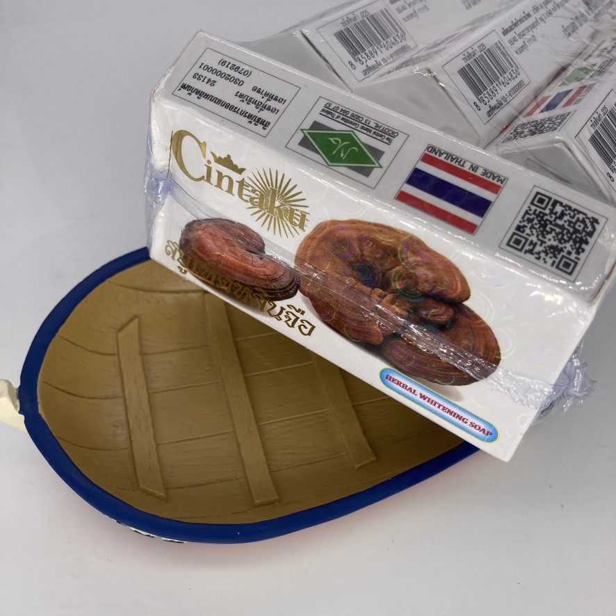 Cintaku สบู่เห็ดหลินจือ หน้าใส สบู่ในตำนาน ขนาด 100กรัม 1 แพคมี 6 ก้อน(ฟรี 2)