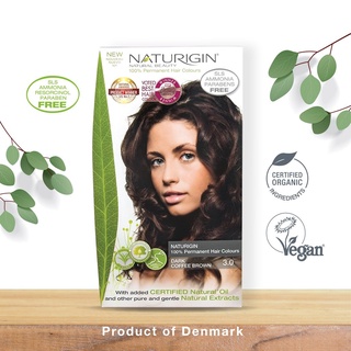 Naturigin 3.0 Dark Coffee Brown Permanent Organic Hair Color Dye ดาร์กคอฟฟี่บราวน์ 3.0 สีผมออร์แกนิค นำเข้าจากเดนมาร์ก