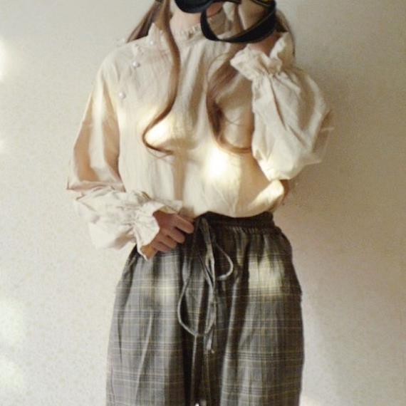 เสื้อคอปก 3p สุดน่ารัก กระดุมไขว้และแขนระบาย Freesize<53kg - A.091