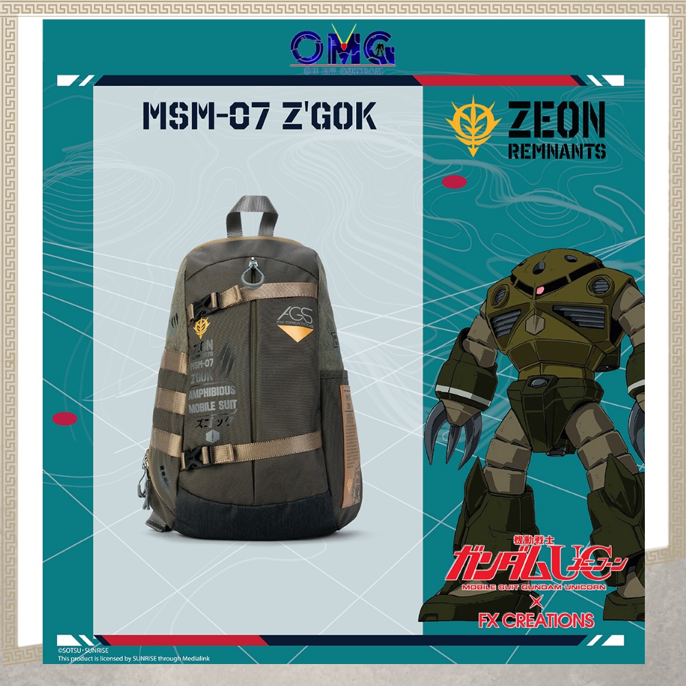 FX Creations MSM-07 Zgok Sling Bag Gundam Backpack Back pack Chest Bag Crossbody Beg Tote OMG Gunpla
