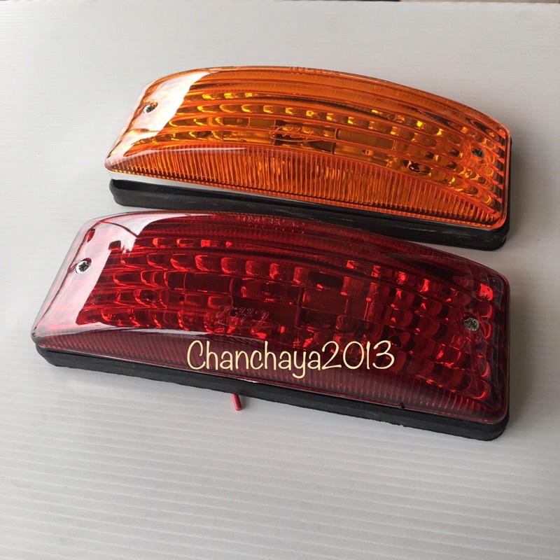 ไฟเลี้ยวข้างรถบัส 24v (บัสใหม่) หลังเรียบ มี 3 สีส้ม,สีแดงและสีขาว-ส้ม