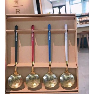 ช้อนกาแฟ Starbucks 4 สี พร้อมกล่อง