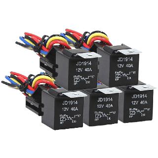 [ พร้อมปลั๊ก ] รีเลย์ 12vและ24v รีเลย์ 5 ขา / รีเลย์ 4 ขา [ ทนกระแสสูง 40A ] relay 12v24v relay 5 ขา 40Aพร้อมส่ง