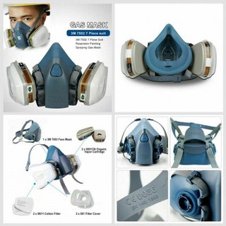 3M 7502 7in1 Reusable and Washable Half Face Silicone Respirator Mask